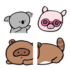 [LINE絵文字] まるいコアラと動物たちの絵文字の画像