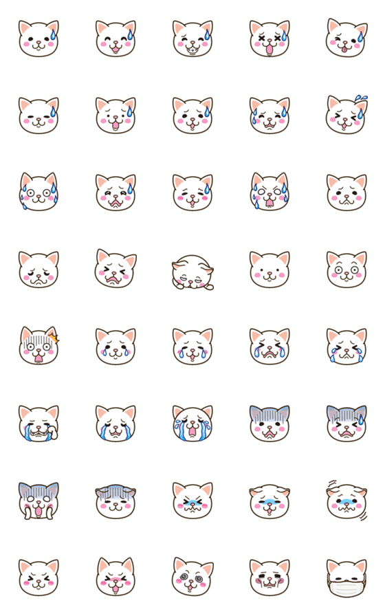 [LINE絵文字]気軽にねこ しょんぼり絵文字の画像一覧