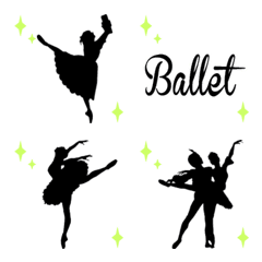 [LINE絵文字] バレエ シルエット 絵文字＊ballet＊の画像