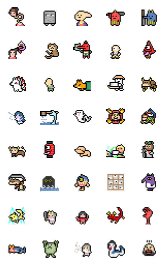 [LINE絵文字]ドット絵 ピクセル妖怪絵文字の画像一覧