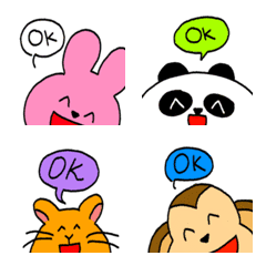 [LINE絵文字] OK animal friends_Emojiの画像