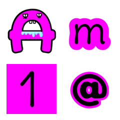 [LINE絵文字] ピンクで目立つ♪デコ英数字の画像