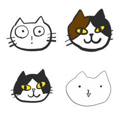 [LINE絵文字] 猫顔文字の画像