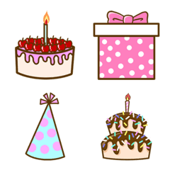 [LINE絵文字] HBD Cute cake Emojiの画像