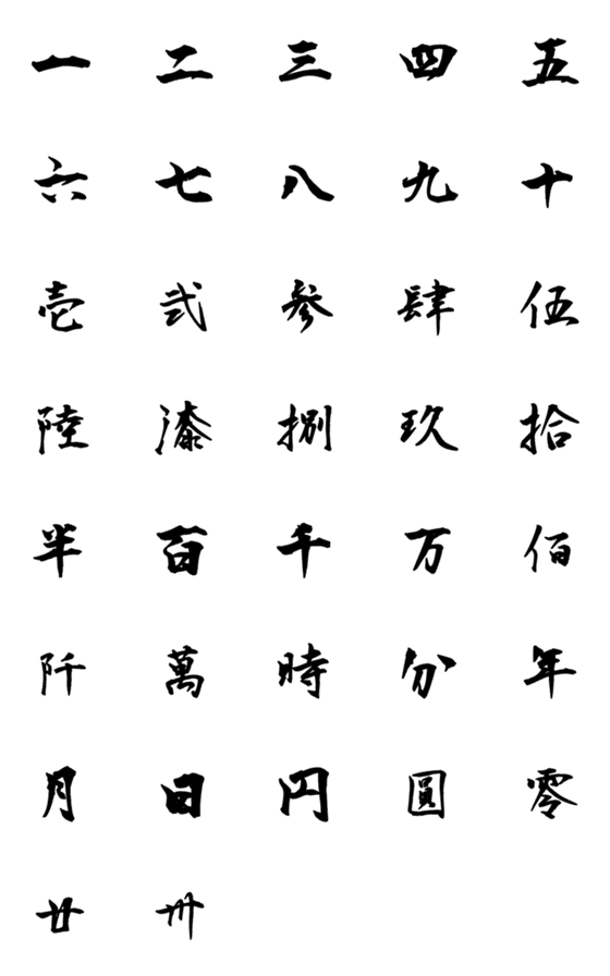漢字 数字 旧