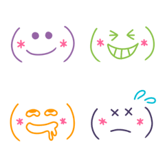 [LINE絵文字] 顔文字～カラフルミックス～の画像