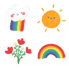 [LINE絵文字] Cutie Rainbow Emojiの画像