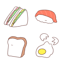 [LINE絵文字] 食べ物シンプル絵文字の画像