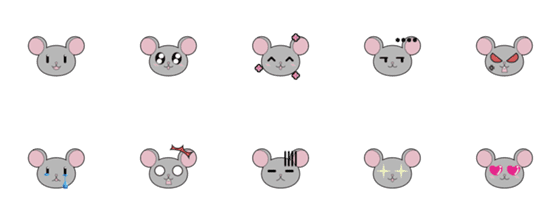 [LINE絵文字]Cute Mouseの画像一覧