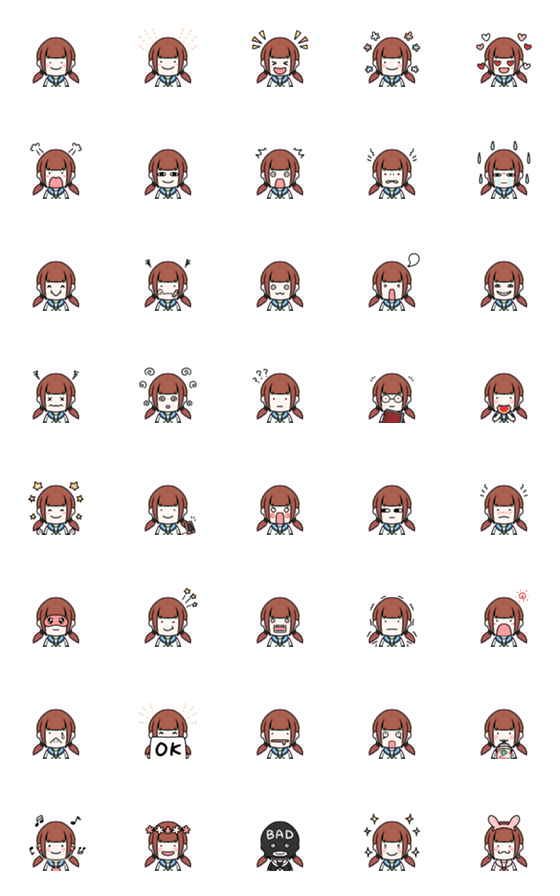 Line絵文字 かわいいセーラー服の女の子絵文字 40種類 1円 Line絵文字 かわいいセーラー服の女の子絵文字 40種類 1円