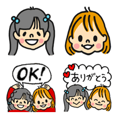 [LINE絵文字] MioとRio 1の画像