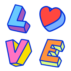 [LINE絵文字] Colorful 3D Letterの画像