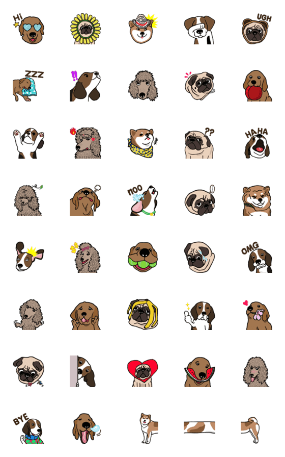 [LINE絵文字]Gangsta dog emojiの画像一覧