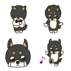 [LINE絵文字] うるうる目の黒柴犬 絵文字の画像