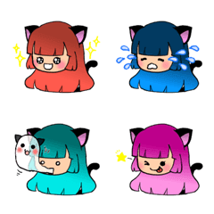 [LINE絵文字] ねこみみ★絵文字の画像