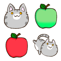 [LINE絵文字] 猫とリンゴの画像