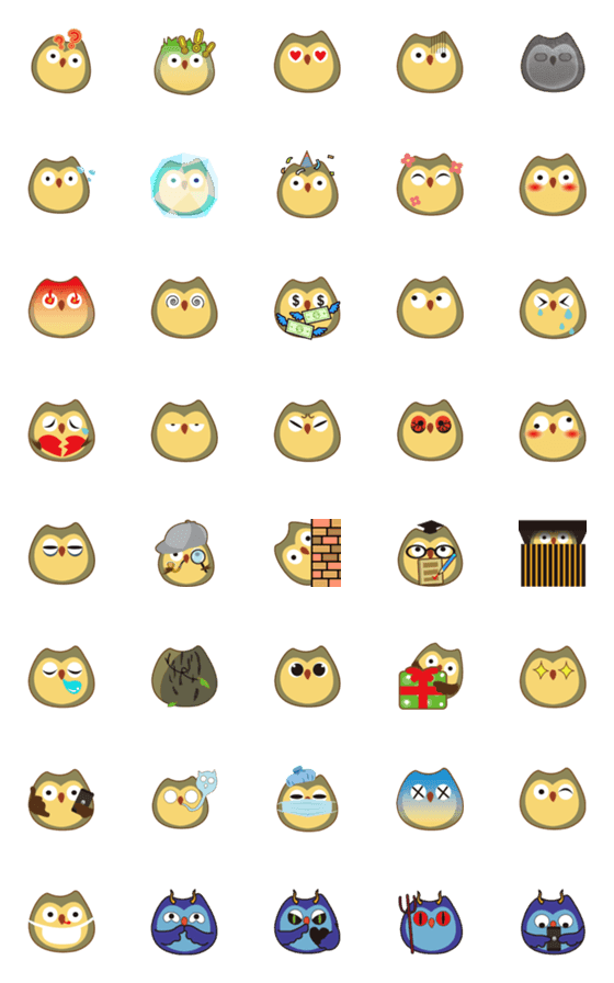 [LINE絵文字]OWL' Live faceの画像一覧