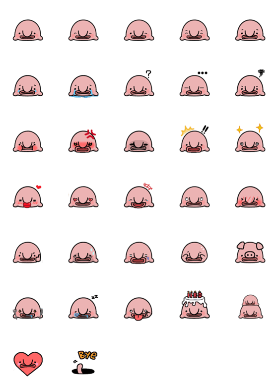 [LINE絵文字]Blobfishの画像一覧