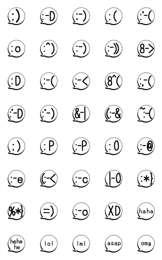 Line絵文字 気軽に吹き出しで海外の顔文字 40種類 1円