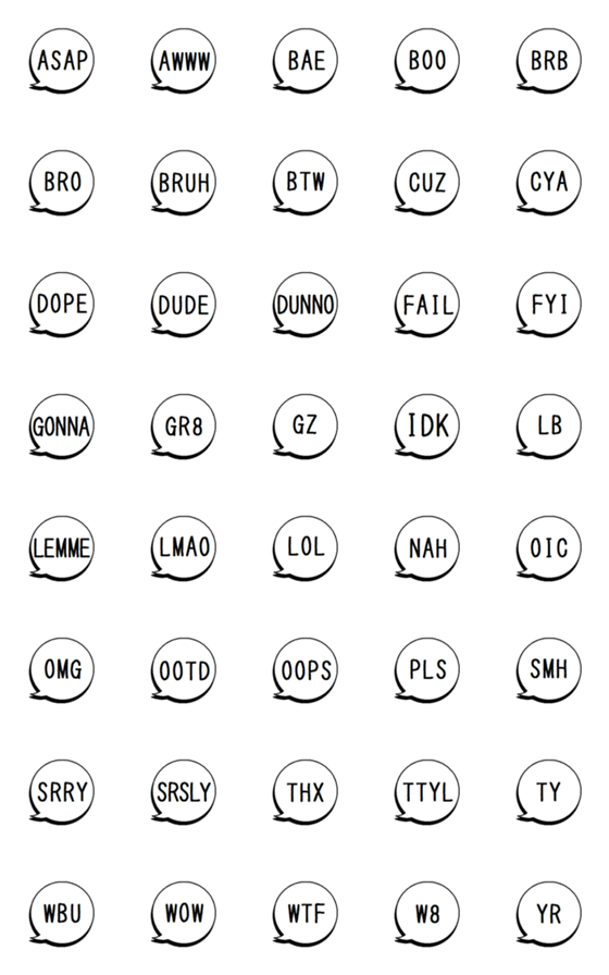 [LINE絵文字]気軽に海外の日常で使えるスラングの絵文字の画像一覧