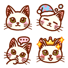 [LINE絵文字] ねこの絵文字 〜しろねこ〜の画像