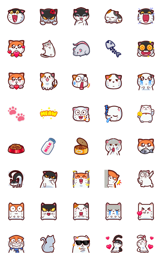 [LINE絵文字]Cat Lovers Emojiの画像一覧