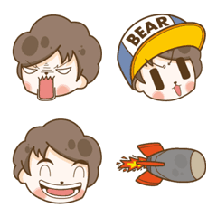 [LINE絵文字] Bear and Black Sheep Emoji 2の画像