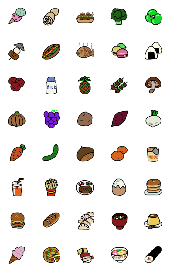 [LINE絵文字]いろいろな食べ物の絵文字の画像一覧