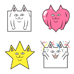 [LINE絵文字] 四角い猫の絵文字の画像