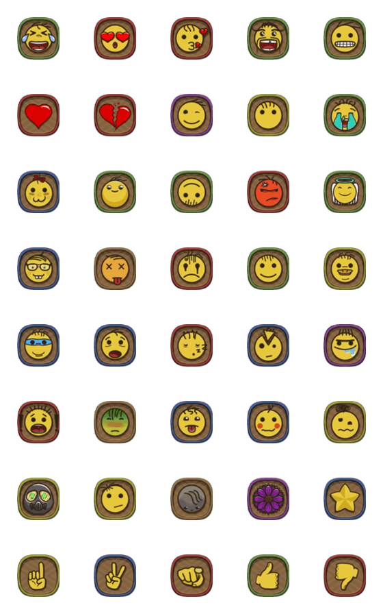 [LINE絵文字]Tiled Emoji setの画像一覧