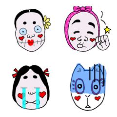 [LINE絵文字] 奇妙な日本のマスクの画像