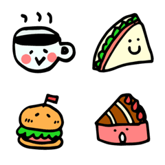 [LINE絵文字] 大人かわいいカフェ 絵文字の画像