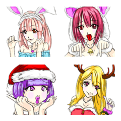 [LINE絵文字] プリンセスのクリスマスパーティ絵文字の画像