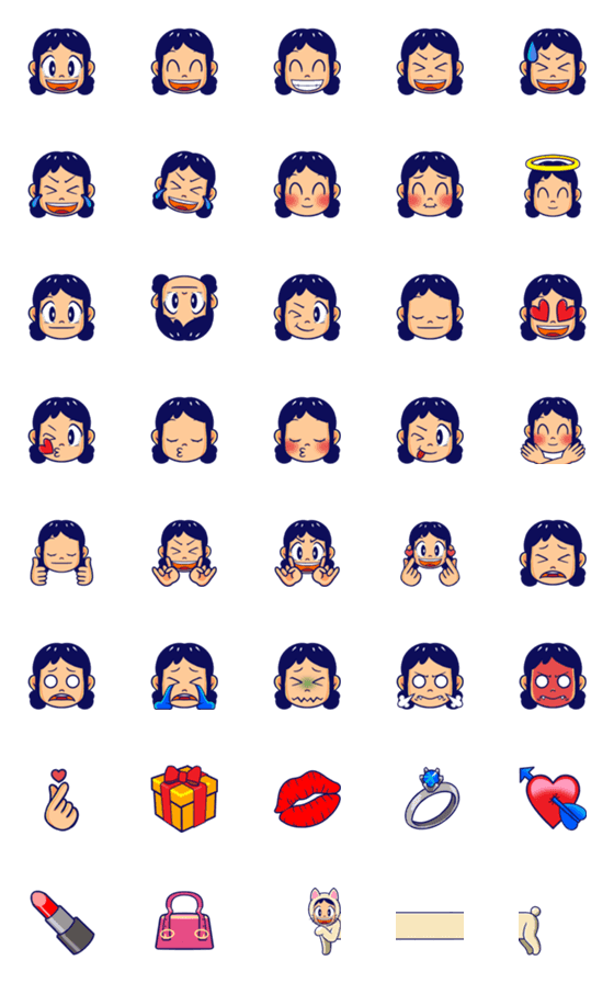 [LINE絵文字]Aina's Emoji Starter Packの画像一覧