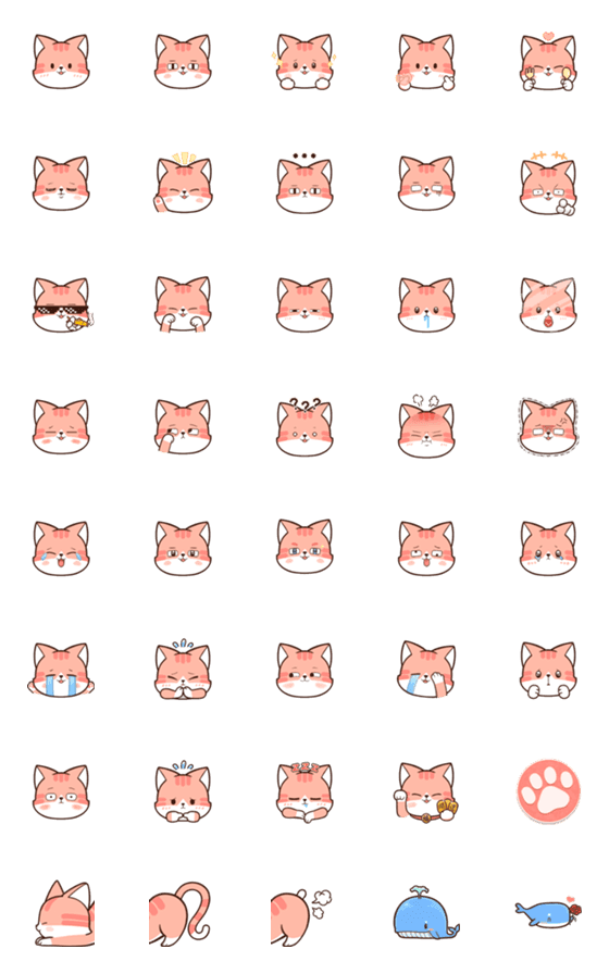 [LINE絵文字]ChaCha Cat Emojiの画像一覧