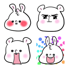 [LINE絵文字] ウサギたんとちょっとクマ絵文字の画像