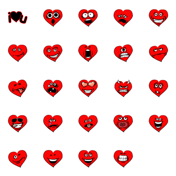 [LINE絵文字]Mr Redheart emojiの画像一覧