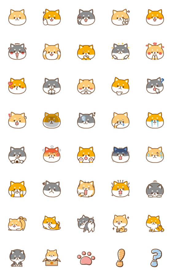 [LINE絵文字]かわいいかまってチビ柴その10の画像一覧