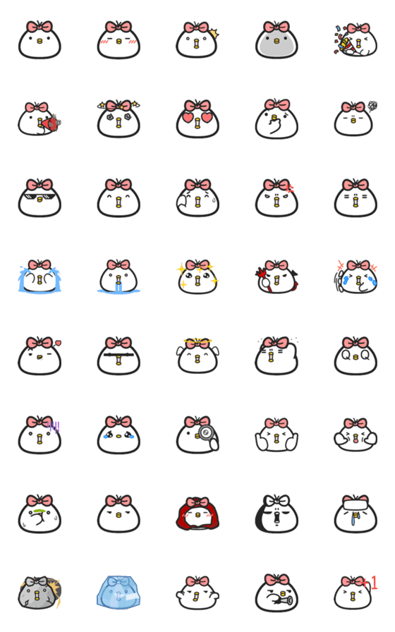 [LINE絵文字]White chicken emojiの画像一覧