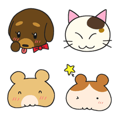 ひかえめわんことお友だち絵文字の絵文字メイン画像