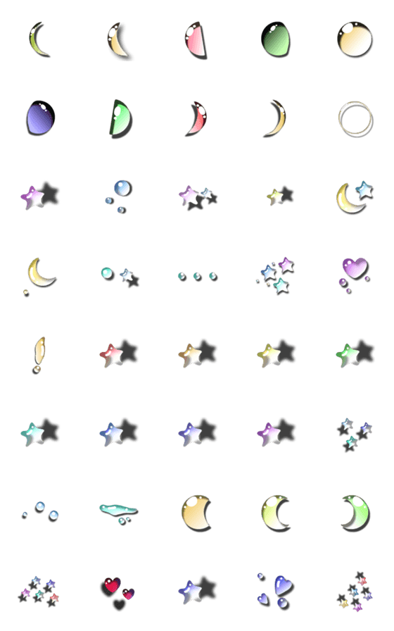 [LINE絵文字]Hato Hati Emoji - Cosmo Water Dropsの画像一覧