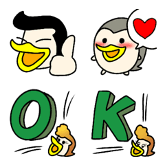 [LINE絵文字] リーゼントが似合うペンギン家族の絵文字の画像