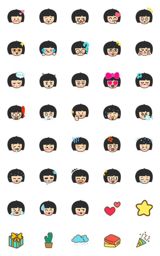 [LINE絵文字]The little girl Emojiの画像一覧