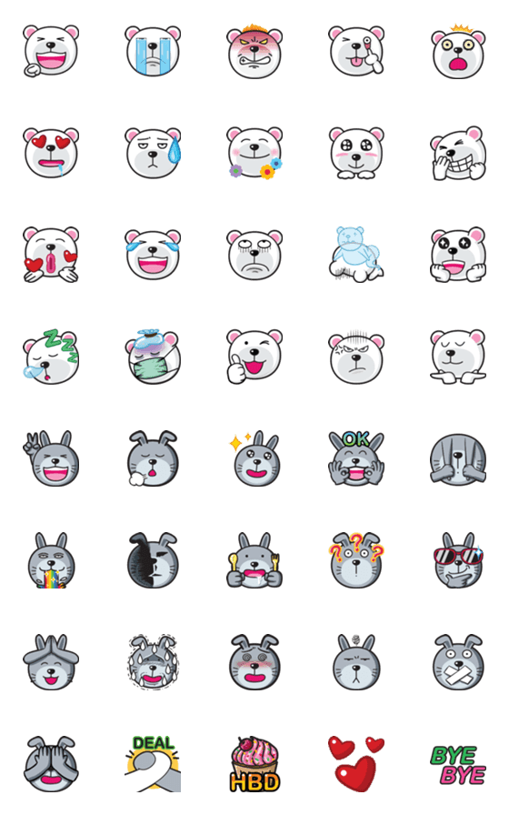 [LINE絵文字]Pok Pak Emojiの画像一覧