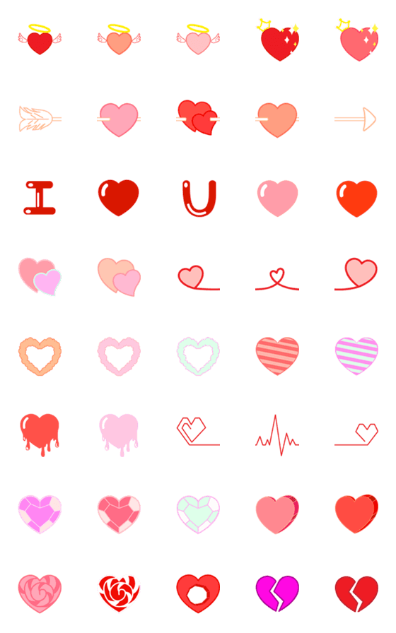 [LINE絵文字]Love Heart Shapeの画像一覧