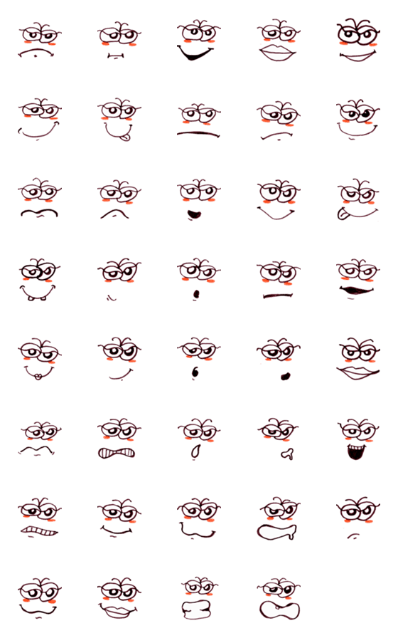 [LINE絵文字]Cute funny emoji Vol.36の画像一覧