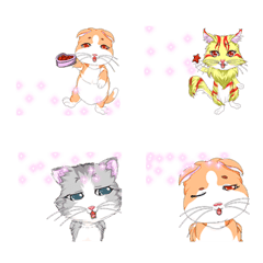 [LINE絵文字] ラブリー猫のバレンタインの絵文字の画像