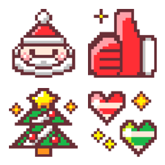 [LINE絵文字] Dot Emoji -Christmas-の画像