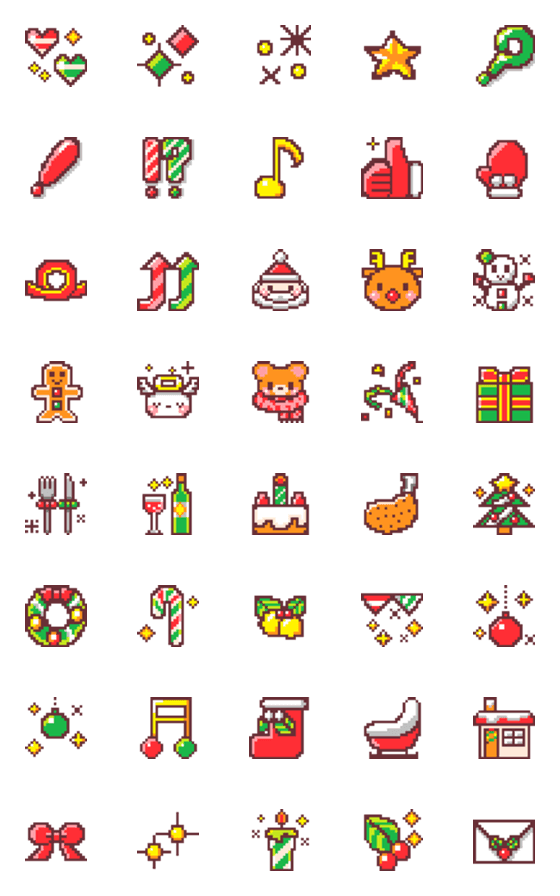 [LINE絵文字]Dot Emoji -Christmas-の画像一覧