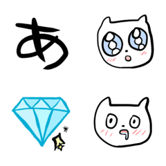 [LINE絵文字] 毒猫と下手字の画像